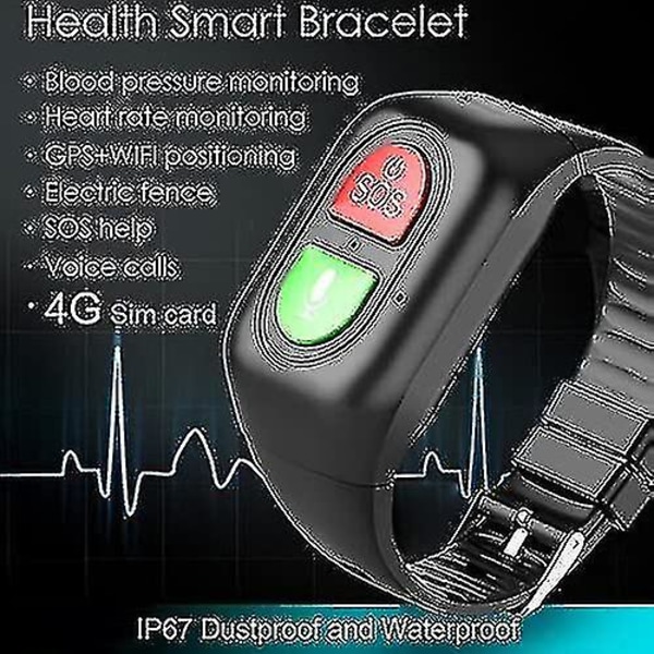 Smart Watch ur til ældre med alarmpåmindelse og SOS panikknap