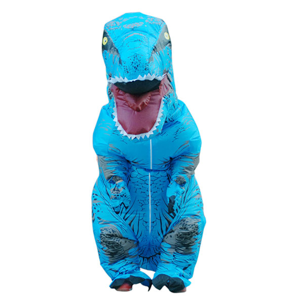 Uppblåsbar dinosauriedräkt T Rex Uppblåsbar dinosauriedräkt för Halloween Cosplay Fest Bröllop Påsk Jul Blå Vuxen Stil 150‑190cm 0.8