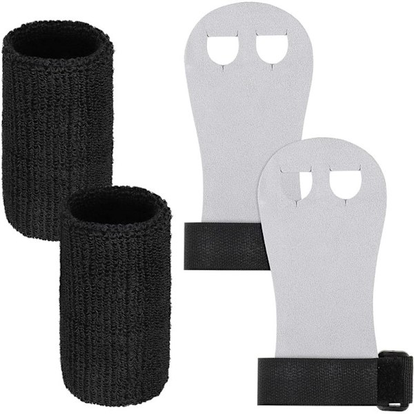 1 Sett Gymnastikkgrep Vektløfting Håndleddsbånd Håndleddsbånd for Barn Ungdom 14.5x7cm svart black 14.5x7cm