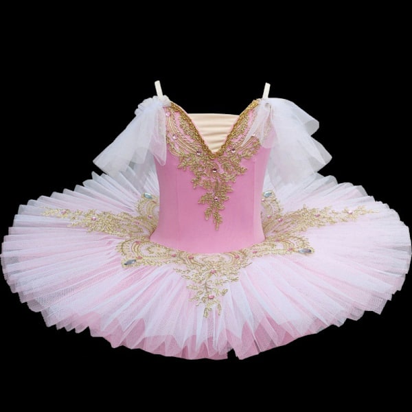 Balettkjol för flickor, professionell modell, Balett rosa2 pink2 130cm