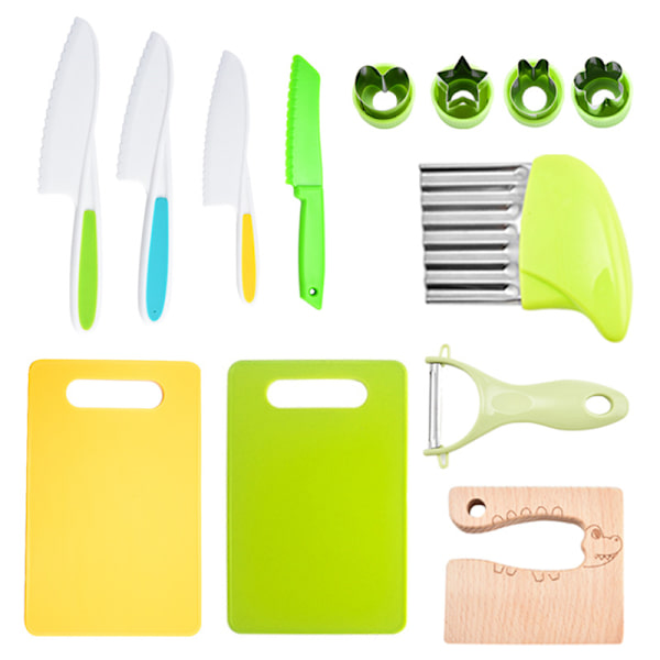Barnköksknivar Köksset Köksredskap för barn Flerfärgade 13 Piece Set-2