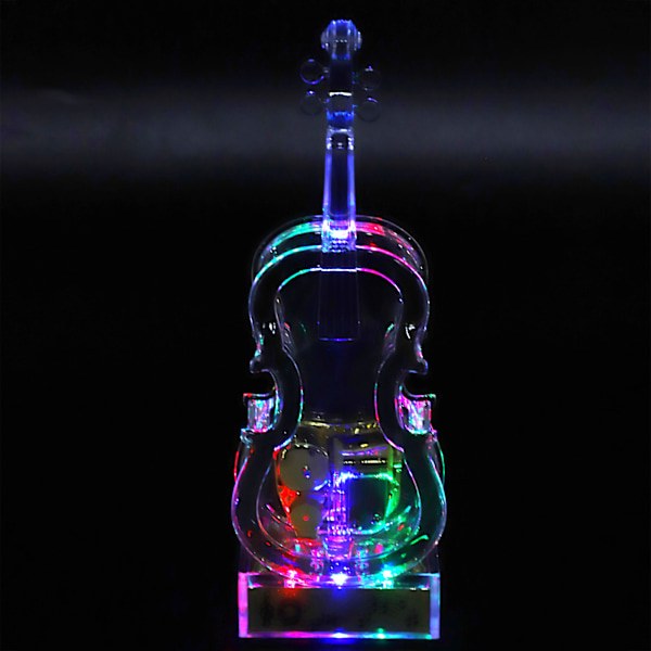 Celloformad musikbox med LED-lampor Transparent musikbox Bröllop Födelsedagspresent