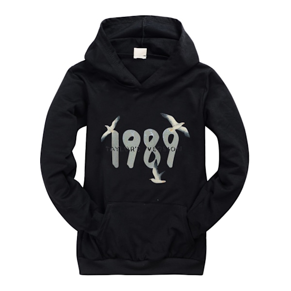 Barn Pojkar Flickor Taylor Swift 1989 Huvtröja Tröja Casual Pullover Toppar Svart Black 150cm