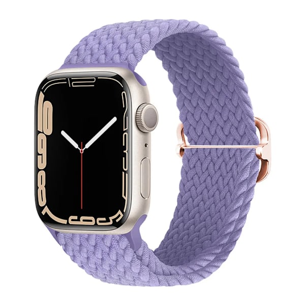 Flettet rem til Apple Watch 44mm 40mm 45mm 41mm 42mm 38mm 49mm Elastisk Solo-rem iWatch serie 9 se 7 5 6 Ultra2 Band 52.British Lavender 52.British Lavender 38mm 40mm 41mm