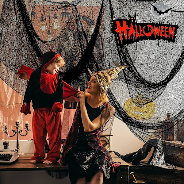 5 stk Halloween Skummel Klut Svart 30×72 tommer - Halloween Dekorasjoner Salg - Skummel Spooky Halloween Dekorasjoner Utendørs Innendørs