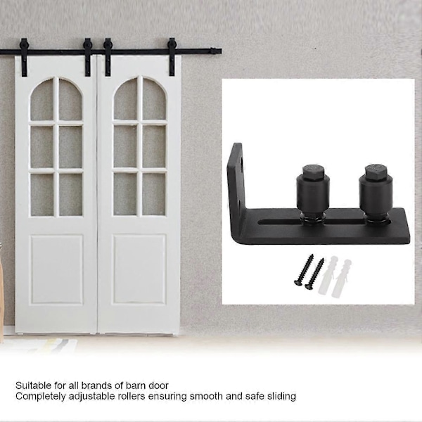 Justerbar gulvføring i kulstofstål, kompatibel med skydedørsbeslag (Dobbelt rulle)_Speciel gave {GKS}