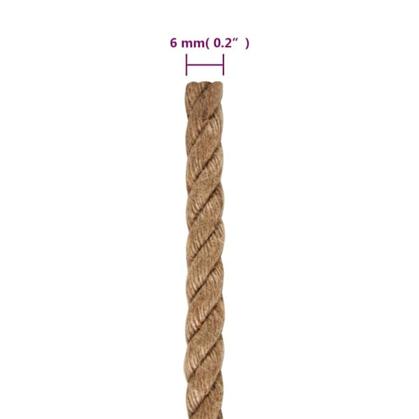vidaXL Jute Rep 100 m Lång 6 mm Tjock 2630