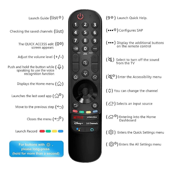 Yleiskaukosäädin Mr22 LG 4K/8K Smart TV:lle Musta-WELLNGS Musta Black Without Voice