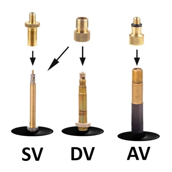 Ventiladapter for sykkelpumpe / Sett med 15 deler