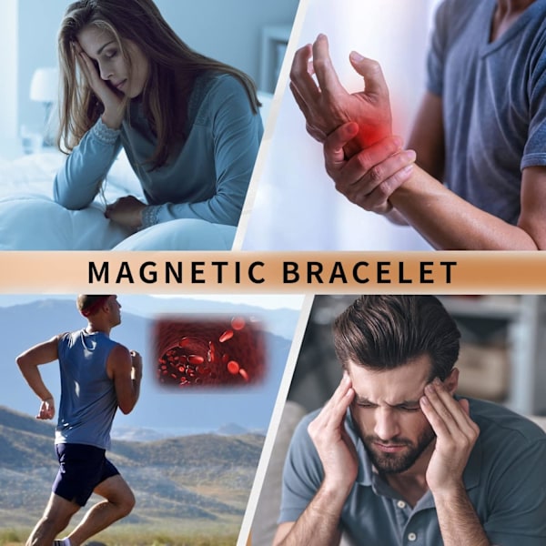 Magnetisk armbånd til mænd, titanium stål magnetisk link armbånd til mænd, ultra styrke dobbelt række magnet armbånd