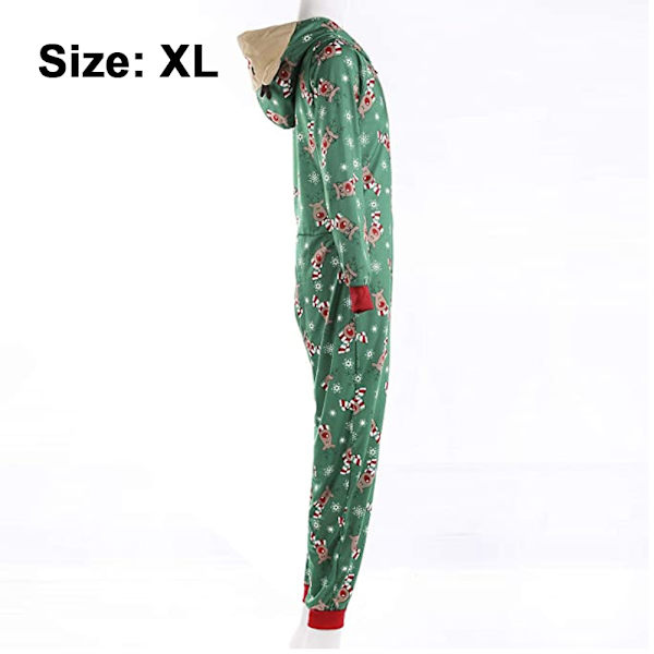 Familjematchande Onesie Pyjamas Jul En Delad Fleece Overall Barn och Vuxna Hoodie Dragkedja Sovkläder