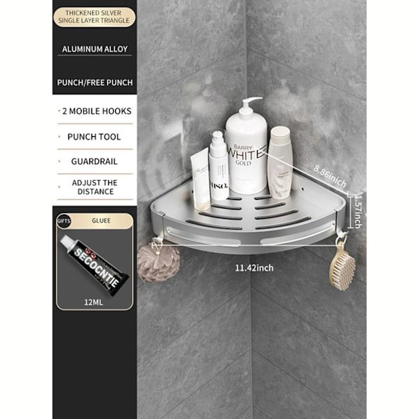2 stk Opbevaringshylder til toilet/bruser sort black