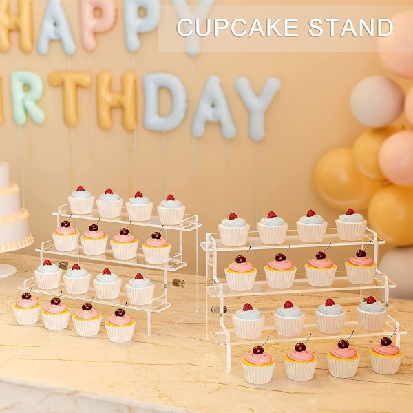 Akryl Displayställ Hylla 3 Våningar Stegsförvaring Rack för Cupcake Smycken Parfymer Organizer Display Hylla Ställ style 8