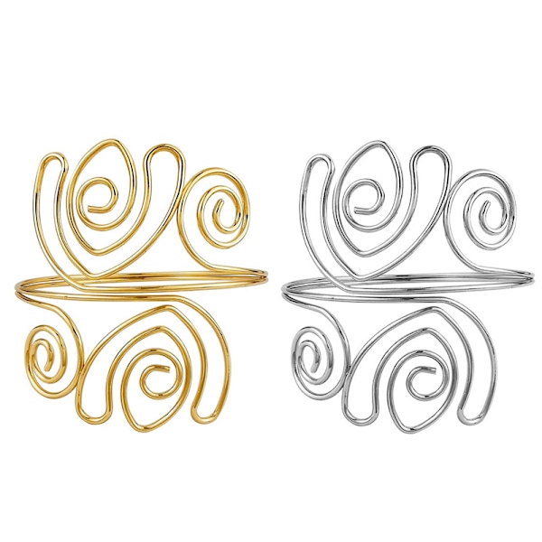 Blommig Övre Arm Manschettarmband Hål Silver