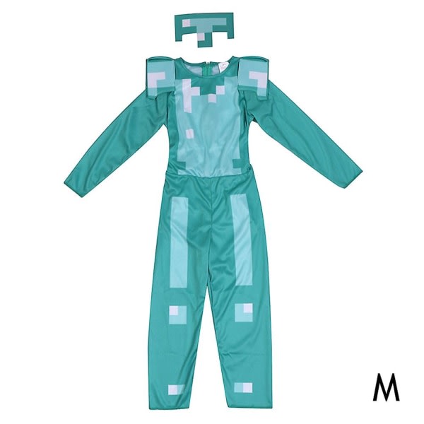 Minecraft-dräkt för barn Klassisk diamant-pansarkostym för pojkar Flickor Temafest Rollspel Utklädningsdräkt M