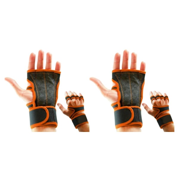 1/2/3/5 2 par Läder Lätta och andningsbara gymhandskar för Orange L Orange L 2Set