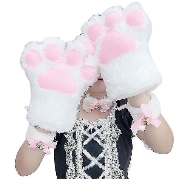 Cat Paws Gloves Cuddly Animal Full Fingers Bear Claw Mittens Winter Plush Glove Halloween Cosplay Costume Props For Kids Adults In