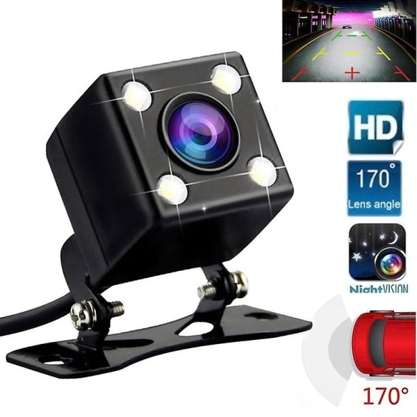 Hd Waterproof 170 Wide Night Vision Bil Backkamera Bakåtriktad parkeringsledsensor