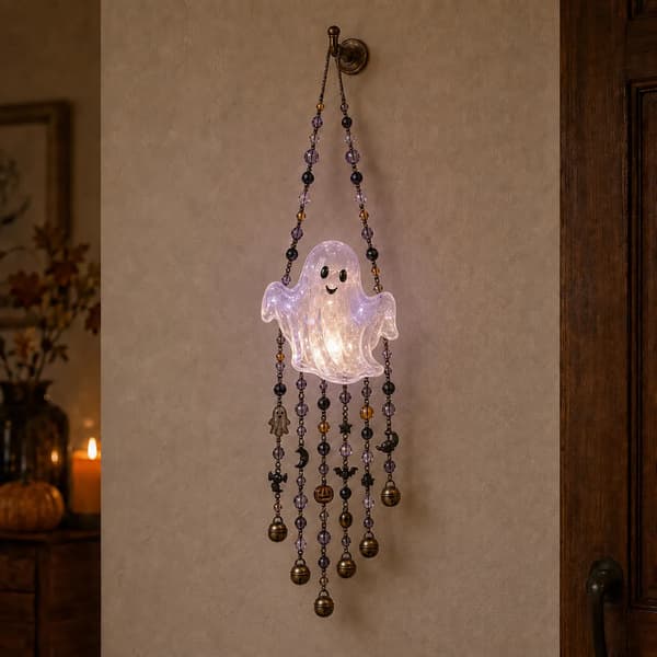 Halloween-kollektion med pärlprydda vindspel Halloween-vindspel med pärlor Spider web 20cm