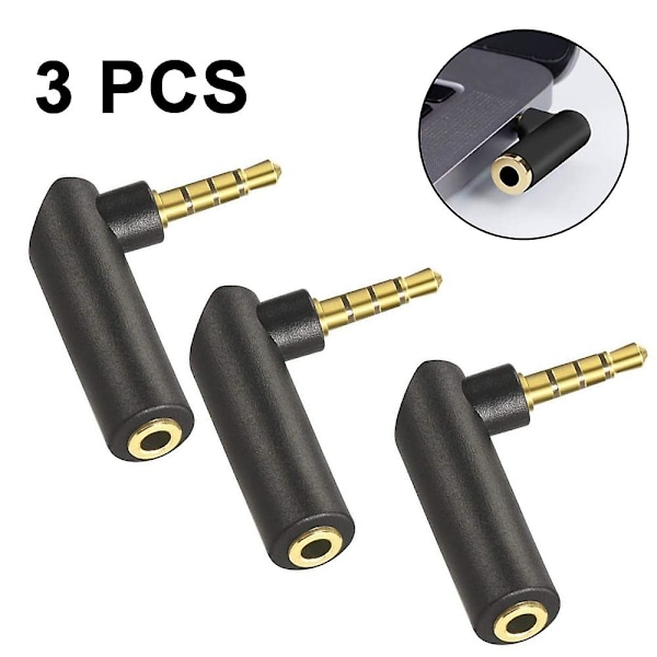 3,5 mm:n audioadapteri, suorakulmainen kuulokeadapteri, naaras-uros 90 asteen aux-adapteri