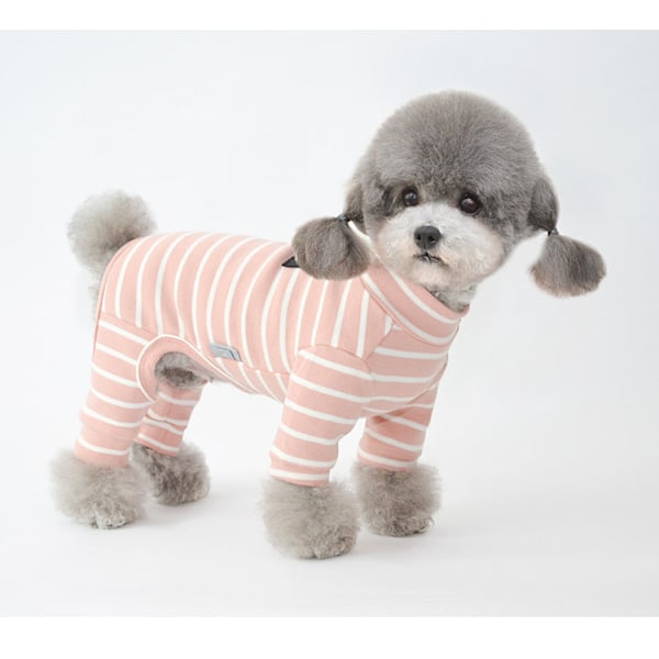 Husdyrkostume Teddy Kostume Fyrbenet Husdyrkostume Bundtøj Kattekostume Nudde Pink Striber Nude Pink stripes XL