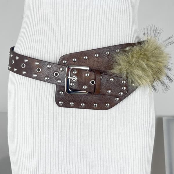 100 cm fluffy kvastbælte Leopard print bend 100