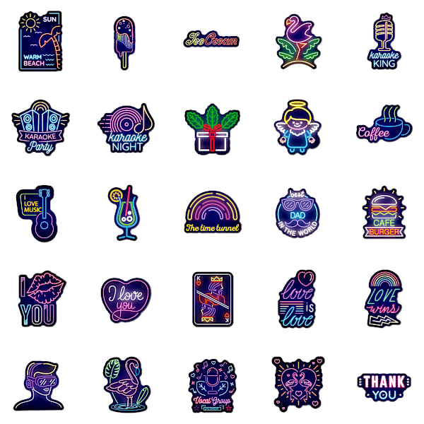 100 neon graffiti -tarraa [GKS] F