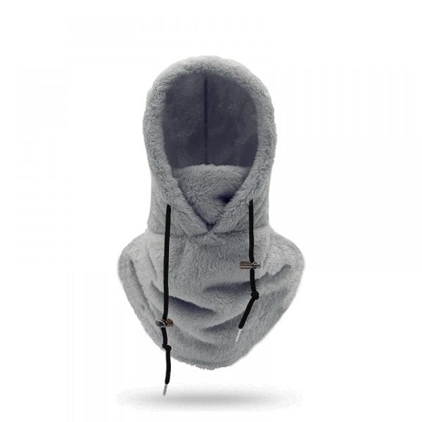 Sherpa Huva Skidmask Vinter Balaclava Kallt Väder Vindtät Justerbar Varm Huva Mössa Hatt Halsduk Gray