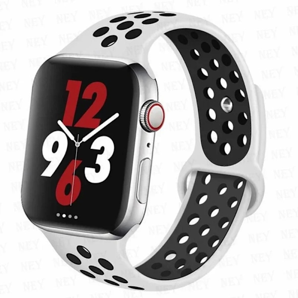 Sportrem för Apple Watch Band 45 mm 49 mm 44 mm 40 mm 41 mm 42 mm Silikonarmband correa iWatch Ultra 2 Series 9 8 SE 7 6 5 4 3 Vit-svart 21 White-black 21 SM