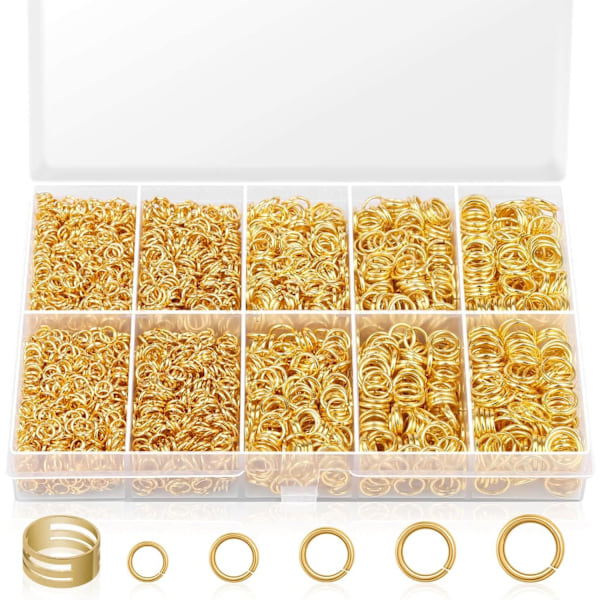 DIY Smykketilbehør 4600 Springringe Lukkede Ringe Åbne Ringe Ringe Smykketilbehør Gold