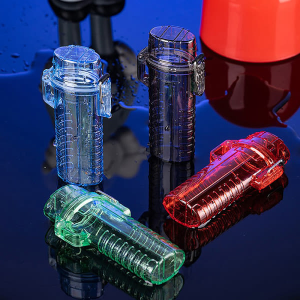 Multifunktionellt transparent vattentätt case Vattentätt tändare Red