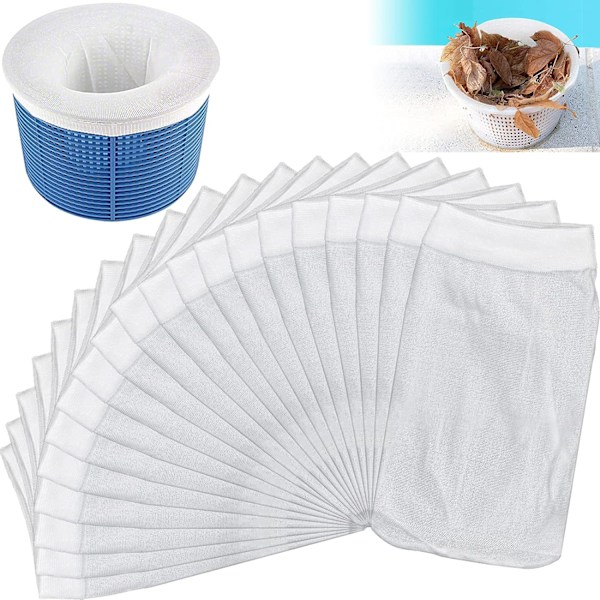 20 pcs pool skimmer socks for above ground pools - catch leaves, protect the pool and clean