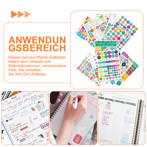 Bullet Journal -tarrat, 24 arkkia/1400+ tarrasetti, Scrapbook-tarrat Bullet Journal -lehtiöön, kalenteriin, järjestäjään - Bullet Journal