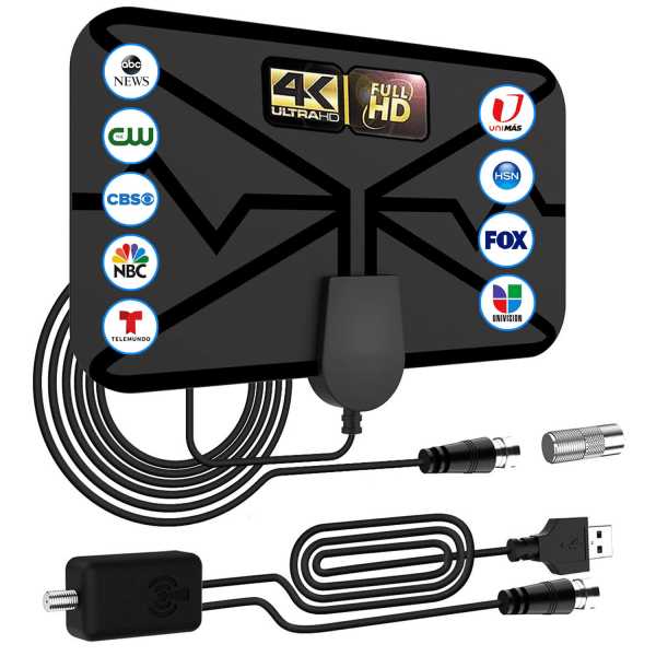 2024 Digital TV Antenna: HD Indoor Support 4K 1080p, 360° Reception, Signal Amplifier, 16.5ft Coaxial Cable