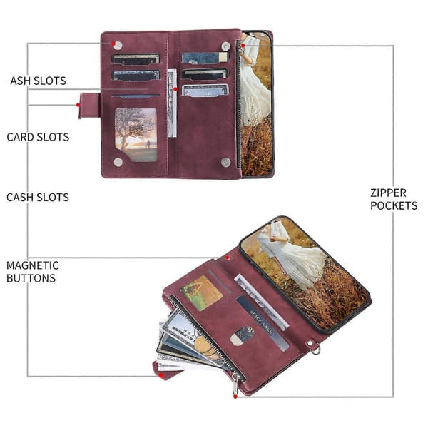 [GKS] Etui til Xiaomi Redmi Note 14 Pro 5G db Multicolor Multicolor Wine Red