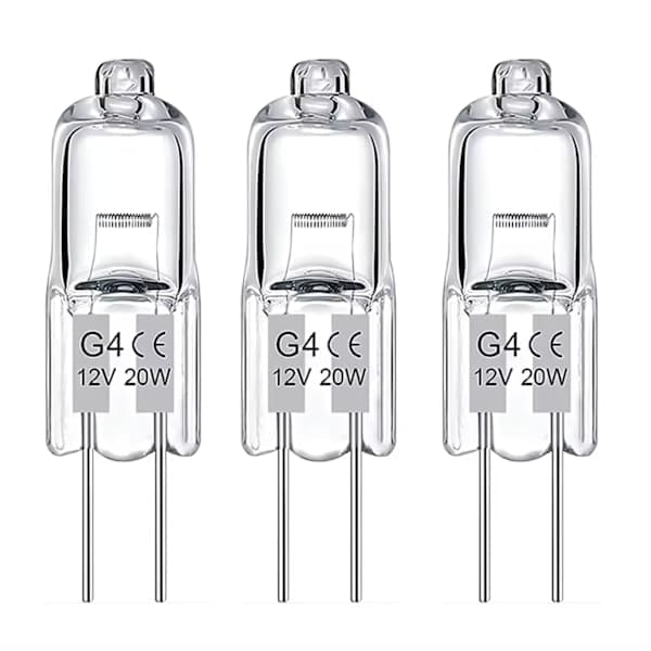 10-pakning G4 halogenpærer 20W 12V - Varmhvit