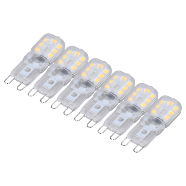 G9 Pære Dimbar Øyebeskyttelse Energibesparende 14 LED-er 3W Lyspære for Lysekrone Bordlampe 6 stk Naturlig Lys 110V[GKS] 0.1