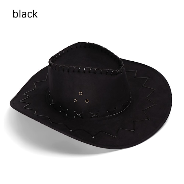 Cowboyhatter for menn og kvinner, western-stilhatter, ville, elegante, nøytrale sorte black Well,