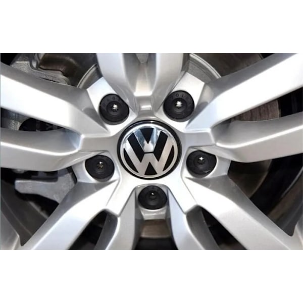 4-pak - Volkswagen VW hjulkapsler / hjulkapsel emblem - sølv - perfekt sølv - WELLNGS Sølv Silver 65mm