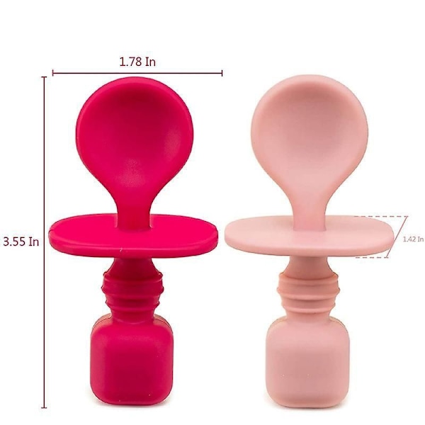 Babyskedset för träning, Babymatningssked, Ankgaffelset, Nyföddstillbehör pink