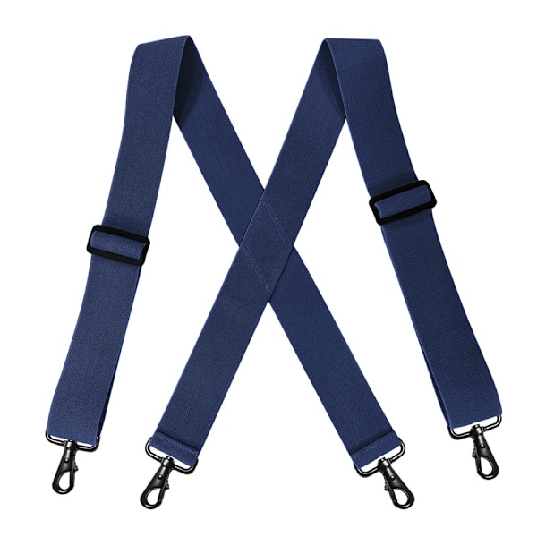 X-formede seler til mænd Justerbare elastiske 5 cm brede seler Navy blue