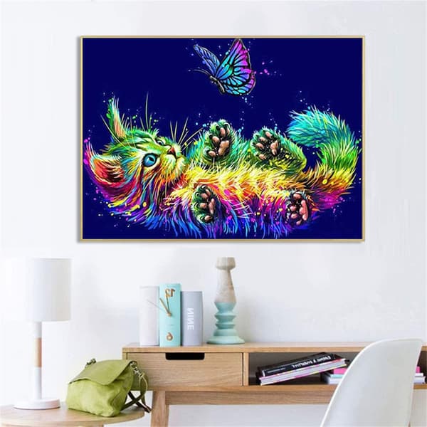 (Katt 30x40cm) 5D diamantmaling for voksne og barn