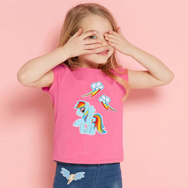 12 st Pony Strykapplikation Söta Djur Enhörning Broderade Märken DIY Kläder och Väskor-- (FMY)