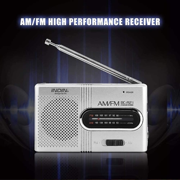 HHL Mini Radio Bärbar Am Fm Teleskopisk Antenn Pocket Radio