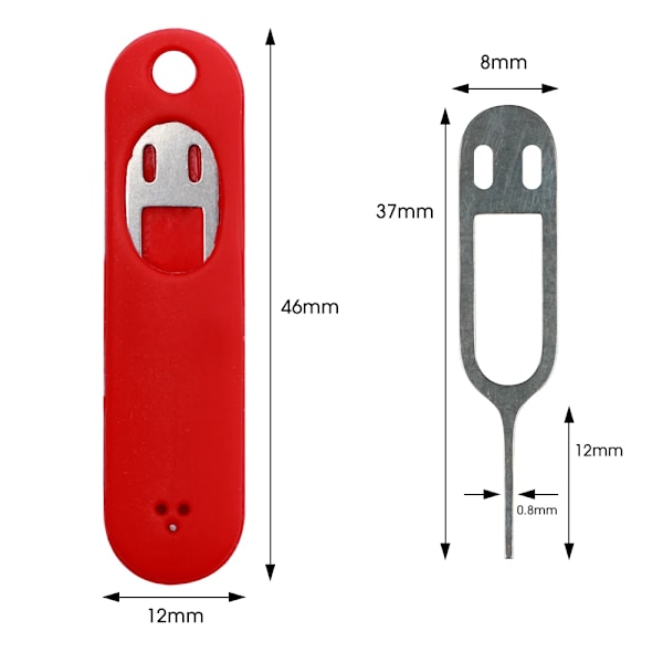 Pieces Anti-Lost Sim-kort Utmatningsstift Nål med Förvaringsfodral Universal Mobiltelefon Stål Utmatare Stift SIM-kort Ficköppnare Nyckelring