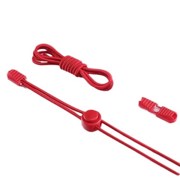 Elastiska skosnören 1 par för vuxna/barn, du behöver inte knyta elastiska låsskosnören (röd) red