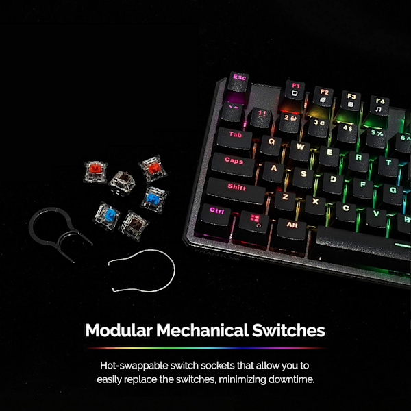 Tecware Phantom 87 Tasters Mekanisk Tastatur, RGB LED, Outemu