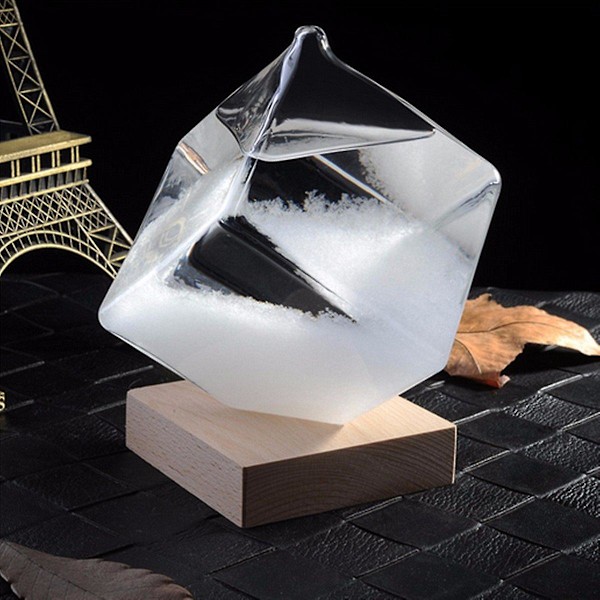 Stormglasbarometer Vattenkub Väderprognos Glas Prognoser Flaska Skrivbordsdekoration Transparent