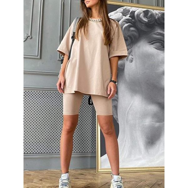 Crew Neck Topp + Gymshorts for Dame