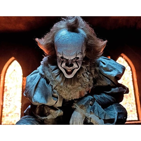 Pennywise Läskig Clown Latex Mask Joker skrämmande Halloween Smile